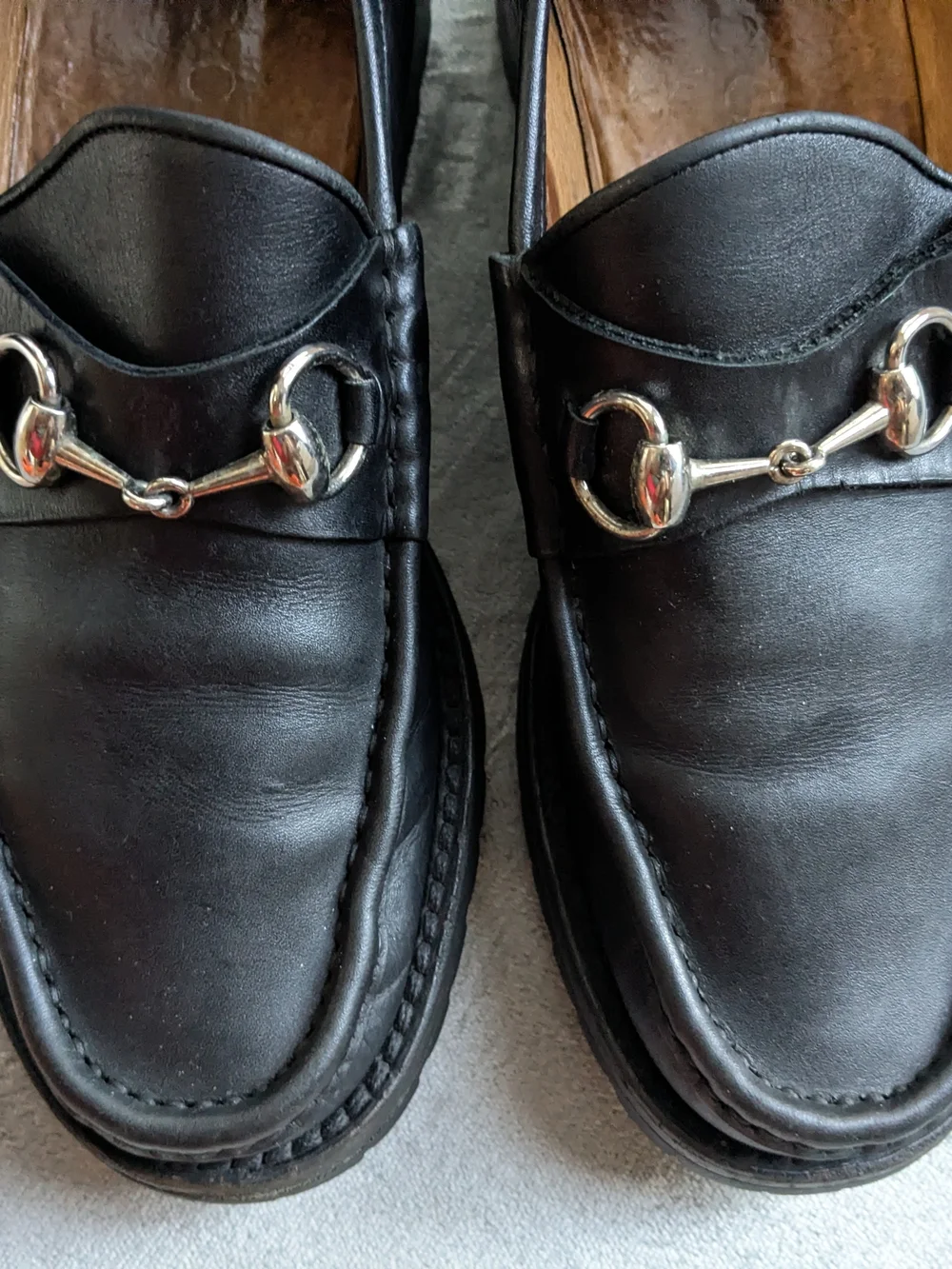 Gucci Classic Black Leather Men's Horsebit Loafers US 8.5